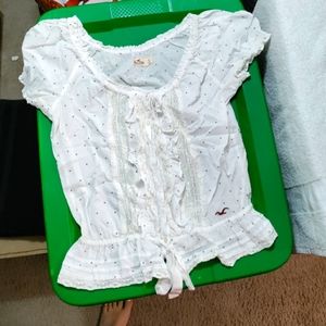 HOLLISTER POLKA DOT BLOUSE SZ S